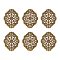 Iron Pendants Filigree, Oval, Antique Bronze, 44x34x1mm