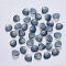 Spray Painted Glass Charms, AB Color Plated, Frosted, Petaline, Gray, 7x8x2.5mm, Hole: 1mm