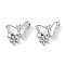 Brass Micro Pave Cubic Zirconia Pendants, Cadmium Free & Nickel Free & Lead Free, with Shell, Butterfly, Platinum, 13.5x15.5x3~4.8mm, Hole: 1.5x2.5mm