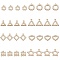 Plastic Imitation Pearl Big Pendants, with Alloy Loop, Mixed Shapes, Golden, 74x72x17mm, 32pcs/Box