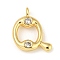 Rack Plating Brass Micro Pave Cubic Zirconia Pendants, Cadmium Free & Lead Free, Long-Lasting Plated, Real 18K Gold Plated, Letter Q, 21x18x5mm, Hole: 3mm