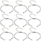 SUNNYCLUE 1 Box 12Pcs Adjustable Bracelet Chain Silver Open Bracelet Chains Stainless Steel Half Opening Bracelet Chains with Claw Clasp & Extension Chain for DIY Women Men Bracelets Jewelry Making