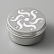 Aluminium Shallow Round Candle Tins, with Hollow Lids, Empty Tin Storage Containers, Windmill Pattern, 7.05x3.45cm, Inner Diameter: 6.45x3.25cm