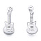 Non-Tarnish 201 Stainless Steel Pendants, Guitar, Stainless Steel Color, 25.5x9x2mm, Hole: 1.6mm