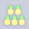 PVC Plastic Cabochons, Pineapple, Yellow, 43x26x2.5mm