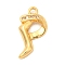 Brass Micro Pave Cubic Zirconia Pendants, Nickel Free, Real 18K Gold Plated, Letter P, 17x9x3mm, Hole: 1.6mm