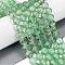 Frosted Transparent Glass Bead Strands, with Gold Powder, Round, Light Green, 10mm, Hole: 1mm, about 84pcs/strand, 31.50''(80cm)