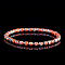 Natural & Dyed Imperial Jasper Beaded Stretch Bracelets for Men, Column, Orange