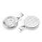 Brass Pendants, Cadmium Free & Nickel Free & Lead Free, Twelve Constellations, Flat Round, Platinum, 24x20.5x2mm, Hole: 3.5x7mm