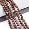 Natural Persian Jade Beads Strands, Round, Dyed, Camel, 4~5mm, Hole: 0.7mm, about 91pcs/strand, 15.55~15.75 inch(39.5~40cm)