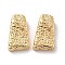 Textured Brass Beads, Cadmium Free & Nickel Free & Lead Free, Trapezoid, Real 18K Gold Plated, 18x10.5x6mm, Hole: 3.5x2.5mm