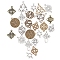 Tibetan Style Alloy Pendants & Links Connectors, Mixed Shapes, Antique Bronze & Antique Silver, 56pcs/box