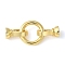 Brass Fold Over Clasps, Lead Free & Cadmium Free, Long-Lasting Plated, Rack Plating, Flat Round, Real 18K Gold Plated, 35mm