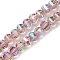Electroplate Glass Beads Strands, Faceted, Rondelle, Flamingo, 8x6mm, Hole: 1.2mm, about 74~78pcs/strand, 42.8~45.8cm