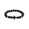 Natural Lava Rock Round & Black Stone Cross Beaded Stretch Bracelets