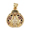 Brass Micro Pave Cubic Zirconia Pendants, Cadmium Free & Lead Free, Insect, Real 18K Gold Plated, 20.5x16.5x5.5mm, Hole: 5x3.5mm