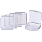 BENECREAT 18 PACK Square Mini Clear Plastic Bead Storage Containers Box Case with lid for Items,Pills,Herbs,Tiny Bead,Jewerlry Findings, and Other Small Items