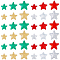 120Pcs 12 Style Christmas Star Non-woven Fabric Ornament Accessories, Mixed Color, 22.5~34x24~36.5x0.5mm, 10pcs/style