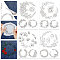 4 Sheets 11.6x8.2 Inch Stick and Stitch Embroidery Patterns, Non-woven Fabrics Water Soluble Embroidery Stabilizers, Flower, 297x210mmm