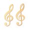 Brass Big Pendants, Rack Plating, Treble Clef, Golden, 53x19x0.5mm, Hole: 1mm