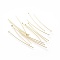 304 Stainless Steel Flat Head Pins, Real 18K Gold Plated, 35x0.7mm, Head: 1.5mm