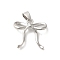 Brass Pendants, Cadmium Free & Lead Free, Bowknot, Platinum, 23x23.5x3mm, Hole: 7x3.5mm