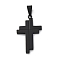 304 Stainless Steel Pendants, Cross, Black, 37.5x23x3mm, Hole: 4.5x9mm
