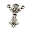 Tibetan Style Zinc Alloy Lantern Chandelier Component Links, 3 Loop Connectors, Lead Free & Cadmium Free, Antique Silver, 22.2x15.4x6.2mm, Hole: 1.2mm, about 192pcs/500g