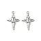 Brass Pendants, with Glass, Star Charm, Platinum, 15.5x10x3mm, Hole: 0.9mm