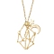 304 Stainless Steel Empty Macrame Pouch Star Moon Pendant Cable Chain Necklace Making, Golden, 19.65 inch(49.9cm)