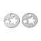 Alloy Pendants, Lead Free & Cadmium Free, Round, Platinum, 13x1.5mm, Hole: 1.7mm