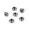 304 Stainless Steel Beads, with Rubber Inside, Slider Beads, Rondelle, Stainless Steel Color, 7x3mm, Hole: 4mm, Rubber Hole: 1.6mm