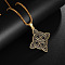 Viking Triskelion Knot 201 Stainless Steel Pendant Necklaces for Men, Golden, 23.62 inch(60cm)