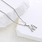 Stainless Steel Alphabet Pendant Necklaces for Women, Stainless Steel Color, Letter M