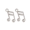 Rack Plating Alloy Pendants, Musical Note, Platinum, 16.5x8.5x1.5mm, Hole: 2mm
