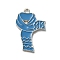 Winter Theme Alloy Enamel Pendants, Platinum, Scarf, 24.5x17x1.7mm, Hole: 1.8mm