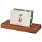 FINGERINSPIRE Wood Place Card Display Stand 7.8x3.1x0.8 inch Rectangle 5 Rows Dark Goldenrod Pine Wood Postcard Display Holder Item Stand for Earring Display Card Business Card Greeting Card Photo
