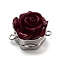 Brass Magnetic Clasps, with Resin, Cadmium Free & Nickel Free & Lead Free, Flower, Platinum, 18.5x15x14mm, Hole: 1.3mm