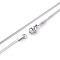 Non-Tarnish 304 Stainless Steel Snake Chains Necklaces, with Lobster Clasps, Stainless Steel Color, 17.7 inch(45cm), 2mm