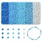 5 Colors Glass Seed Beads, Opaque Colors Lustered, Round, Dodger Blue, 3~4x2~3mm, Hole: 0.8~1mm, 45g/color