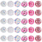 30Pcs 6 Style Polymer Clay Pave Rhinestone Beads, Disco Ball Beads, Round, Pink, 16~18x14~17mm, Hole: 1.5~2.8mm, 5Pcs/style