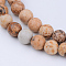 Natural Picture Jasper Beads Strands, Round, 6~6.5mm, Hole: 1mm, about 58~62pcs/strand, 15 inch