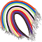 50Pcs 10 Colors Waxed Imitation Leather Cord Necklace Makings, with Alloy Clasps and Iron Chain Extender, Mixed Color, 18 inch(45.7cm), 5pcs/color