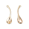 Brass Pendants, Cadmium Free & Nickel Free & Lead Free, Scoop, Real 18K Gold Plated, 26x7x3mm, Hole: 1.2mm