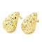 Brass Hammered Teardrop Stud Earrings for Women, Cadmium Free & Lead Free, Real 18K Gold Plated, 26x16mm