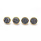 Electroplate Natural Druzy Quartz Crystal Stud Earrings, with Brass Findings, Lead Free & Cadmium Free, Long-Lasting Plated, Flat Round, Golden, Colorful, 12x6~8mm, Pin: 0.7mm