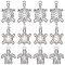 30Pcs 3 Style Stainless Steel Pendant, Tortoise, Stainless Steel Color, 18.5~25x13~15x3~3.5mm, Hole: 1~1.8mm, 10pcs/style