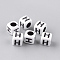 Opaque Acrylic Beads, Horizontal Hole, Letter Style, Cube, Letter.H, 6x6x6mm, Hole: 3mm, about 300pcs/50g
