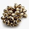 Brass Bell Pendants, Round with Tiger Face, Raw(Unplated), Nickel Free, 13x11x8mm, Hole: 1mm