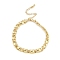 Rack Plating Brass Bracelets for Women, Long-Lasting Plated, Lead Free & Cadmium Free, Real 18K Gold Plated, 7-1/4 inch(18.3cm)